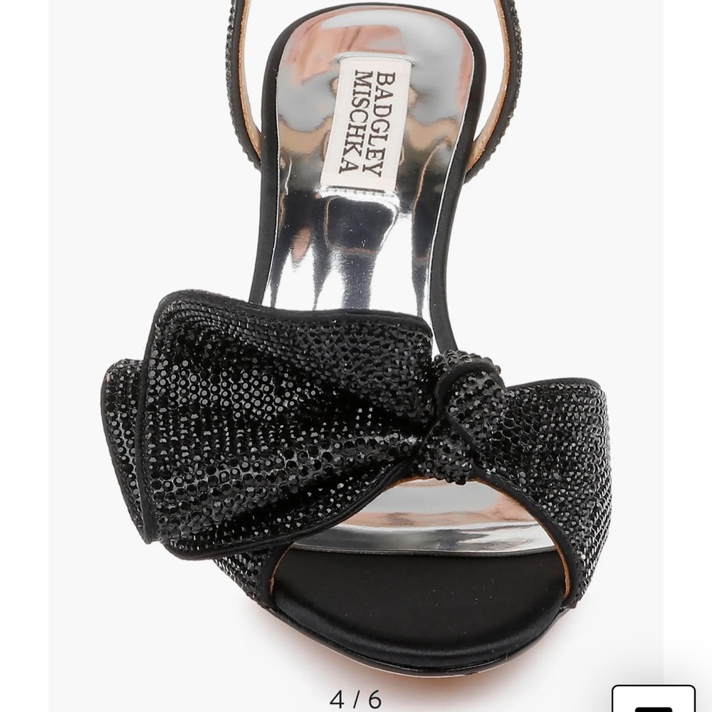 NWOB Badgley Mischka Remi Sandal Black Bow Heels